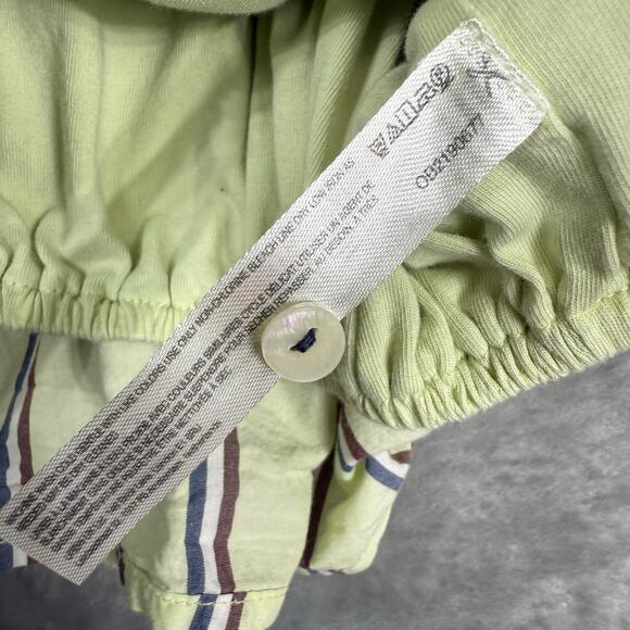 Anthropologie Strapless Crop Boxer Top and Skirt Set XL Green Striped Beachy - Picture 8 of 16